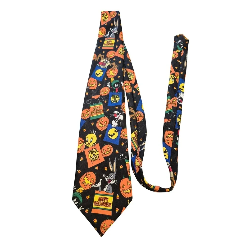 Vintage Looney‎ Tunes Tie 1996 Mantla Bugs Bunny Halloween Novelty Necktie
